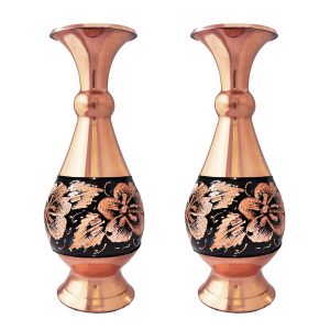 گلدان مسی مدل الماس تراش کد JR 16 بسته 2 عددی